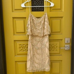 Aidan Mattox Gold Sequin Mini Dress